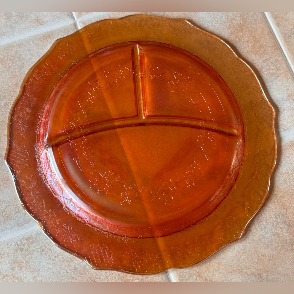 Vintage Federal Glass Iridescent Divided Plate✨ - Picture 3 of 12